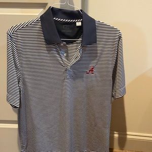 Grey and white alabama polo